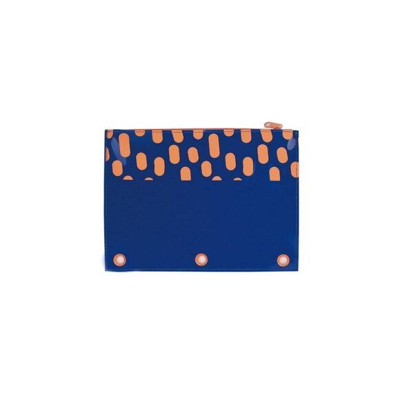 Up&up Jelly Binder Pouch 3-Ring with Zipper - Blue / Orange Oval Print - Picture 1 of 1